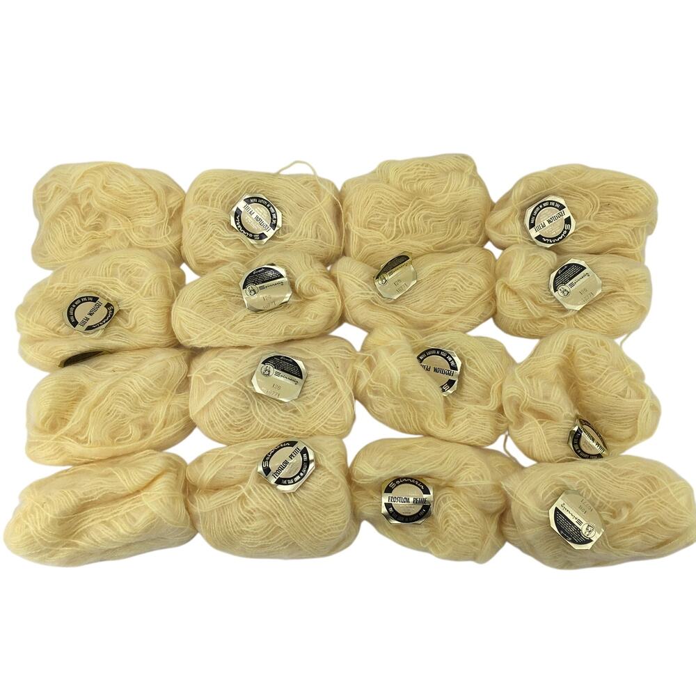 Spinnerin Frostlou Petite Luxury Vintage Yarn *Lot of 16* Yellow Mohair Blend